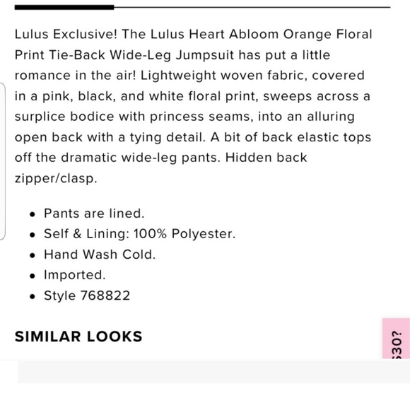 NEW LULU'S Floral print Tie-back wide-open jum… - Picture 11 of 14